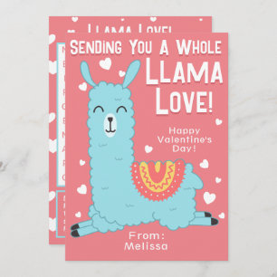Invitation Toute la classe Llama Love Valentine's Day