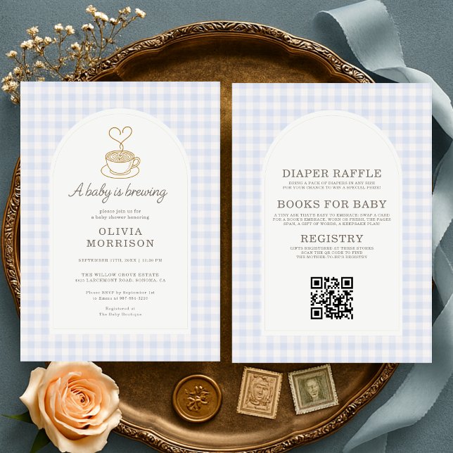 Invitation Toute la Fête Bébé est en Train de Préparer du Caf (Créateur téléchargé)