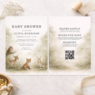 Invitation Toute la Fête de Naissance Animaux de la Forêt de
