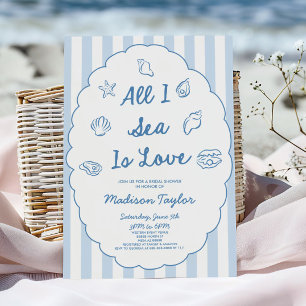 Invitation Toute la mer n'est qu'amour Coquillage de mer Fête