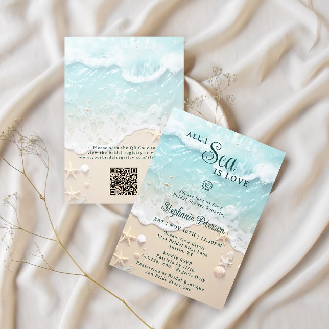 Invitation Toute la mer n'est qu'amour Réception de mariage d (Créateur téléchargé)