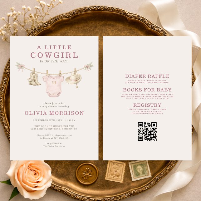 Invitation Toute la tenue de petite cowgirl en une seule lign (Créateur téléchargé)