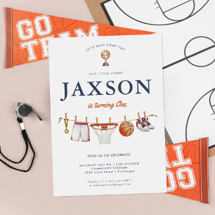 Invitation Toute l'étoile 1er anniversaire   Champ de basket-