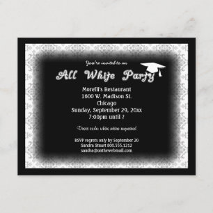 Invitation Toute l'invitation blanche de fête de remise des