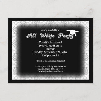 Invitation Toute l'invitation blanche de fête de remise des