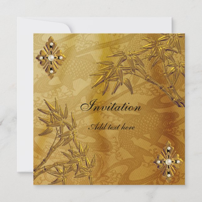 Invitation Toute Occasion Asiatique Or (Devant)
