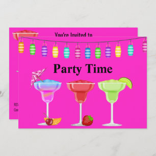 INVITATION TOUTE OCCASION BEACH COCKTAIL PARTY FLURO ROSE