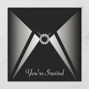 Invitation Toute occasion Black Elegant Modèle de la fête
