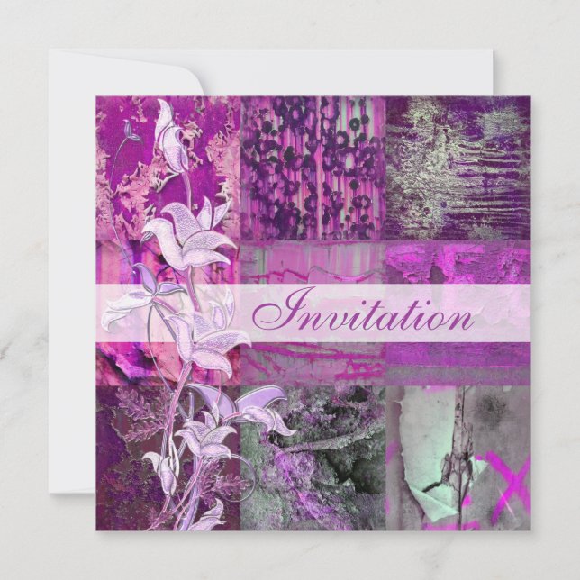 Invitation Toute Occasion Purple Street Patch Flor (Devant)