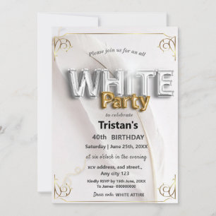 Invitation Toutes les affaires blanches ou la fête