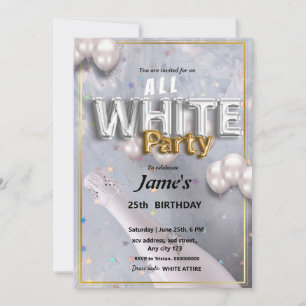 Invitation Toutes les affaires blanches ou l'invitation d'une
