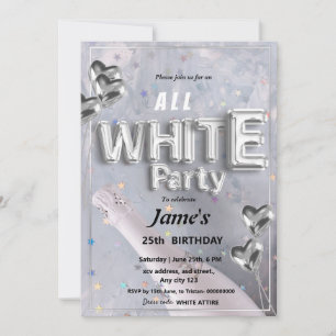 Invitation Toutes les affaires blanches ou l'invitation d'une