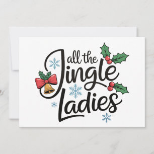 Invitation Toutes les dames de Jingle Holly Bells Noël Xmas