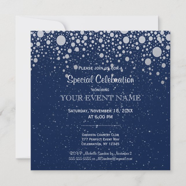Invitation Toutes les fins | Starry Night Bubble Stars (Devant)