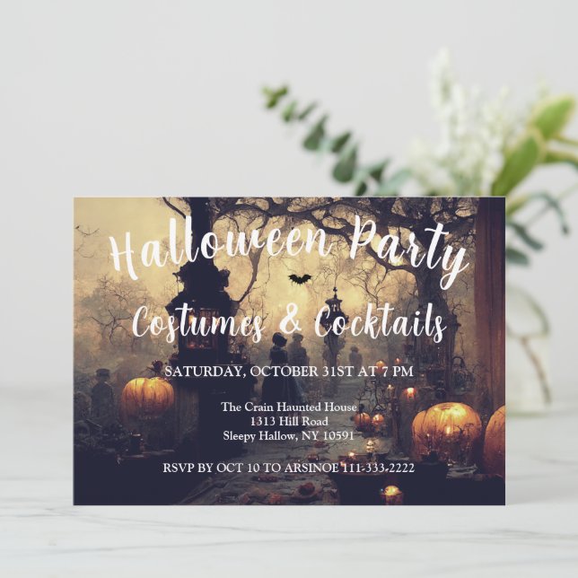 Invitation Toutes les hirondelles Eve Halloween Fête Invitati (Debout devant)