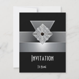 Invitation Toutes Les Occasions Argent Noir Art Dé