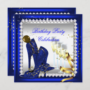Invitation Toutes les occasions Champagne Royal Blue Heels Go