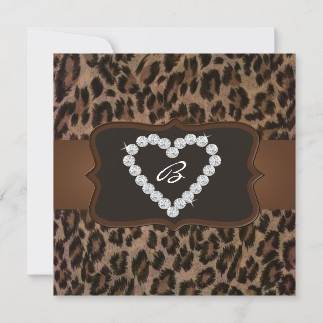 Invitation Toutes les occasions Cheetah Imprimer Diamant Anni (Devant)