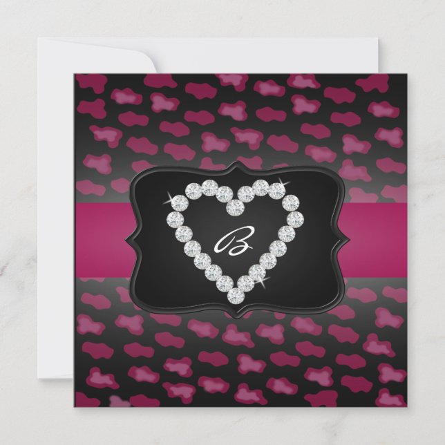 Invitation Toutes les occasions Cheetah Imprimer Diamant Anni (Devant)