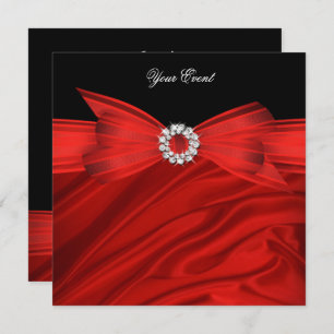 Invitation Toutes les occasions Luxe Red Bow Black Party