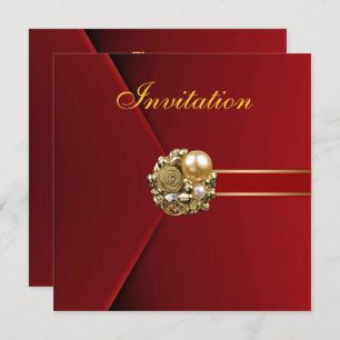 Invitation Toutes les Occasions Rich Red Velvet Gold Image