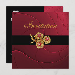 Invitation Toutes Les Occasions Riche Rouge Bijou