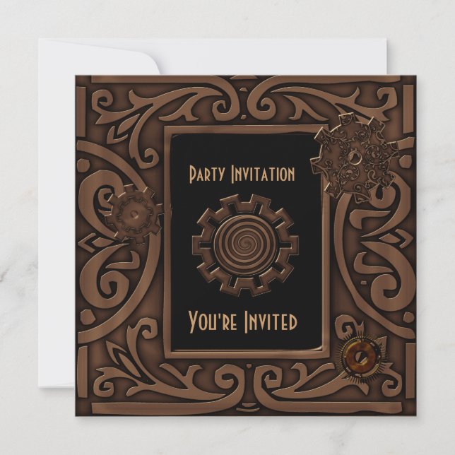 Invitation Toutes Les Occasions Zizzago Steampunk  (Devant)