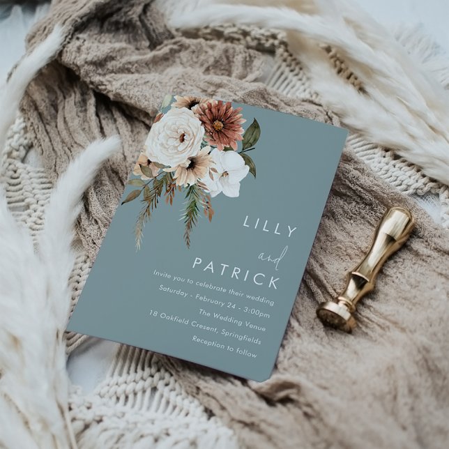 Invitation Toutes les saisons Boho Floral Mariage (Créateur téléchargé)