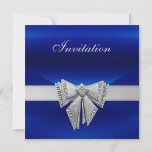 Invitation Toutes Occasions Bleu Arc Argent