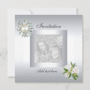 Invitation Toutes Occasions Fleur Argent Ajouter P