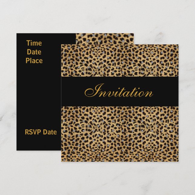 Invitation Toutes Occasions Impression Animale (Devant / Derrière)