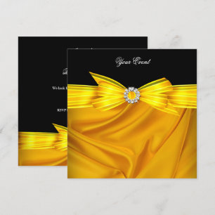Invitation Toutes Occasions Luxe Jaune Noir Fête
