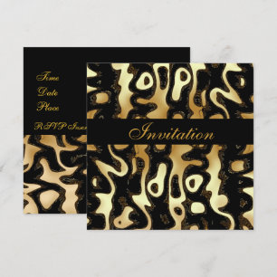 Invitation Toutes Occasions Noir Or Afrique Abstra