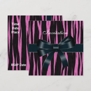 Invitation Toutes Occasions Noir Rose Nœud