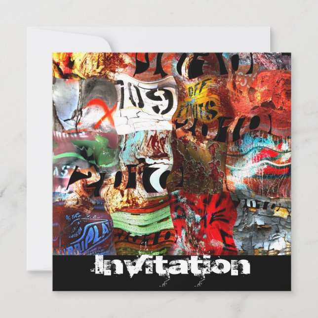 Invitation Toutes Occasions Street Art Abstrait A3 (Devant)