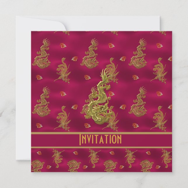 Invitation Toutes Occasions ZIZZAGO Asiatique Rose (Devant)