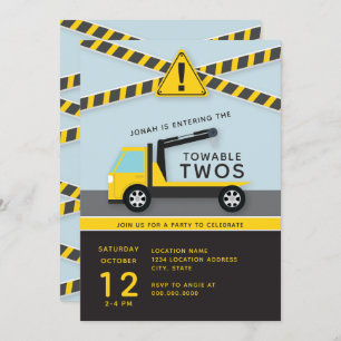 Invitation Towable Twos // Construction Deuxième anniversaire
