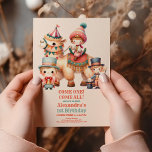 Invitation Town Cute Kids Carnival Circus Show 1er anniversai<br><div class="desc">Montez jusqu'au spectacle le plus adorable de la ville avec notre Festival de Carnaval Modern Cute Circus 1st Birthday Invitation! Cette charmante invitation apporte la magie d'un carnaval de cirque à portée de main, créant une expérience délicieuse et mémorable pour la journée spéciale de votre petit. Faites-vous plaisir en invitation...</div>
