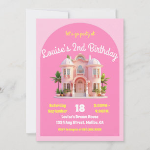 Invitation Toy Dream Doll House Rose Anniversaire