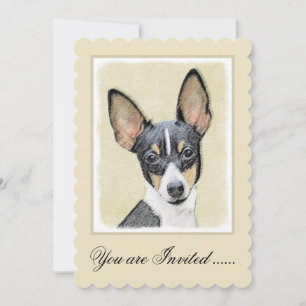 Invitation Toy Fox Terrier Peinture - Cute Original Chien Art