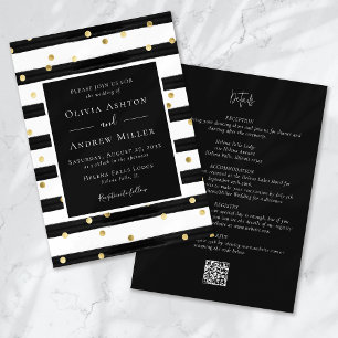 Invitation Tracer les taches d'huile d'or QR tout en un Maria