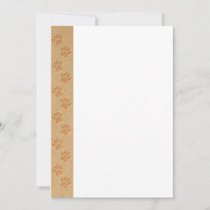 Invitation Traces De Chien Sur Papier Recyclé Faux