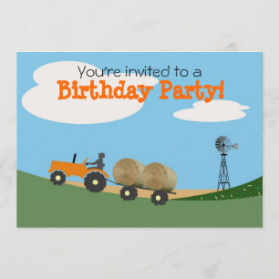 Invitation Tracteur à l'invitation de partie de ferme :