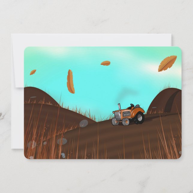 Invitation Tracteur agricole vintage (Devant)