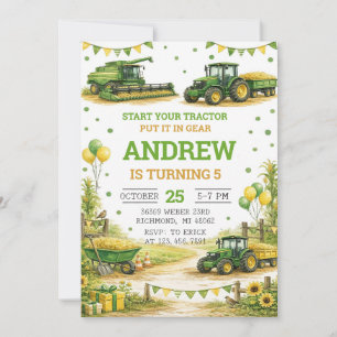 Invitation Tracteur Personnel Anniversaire