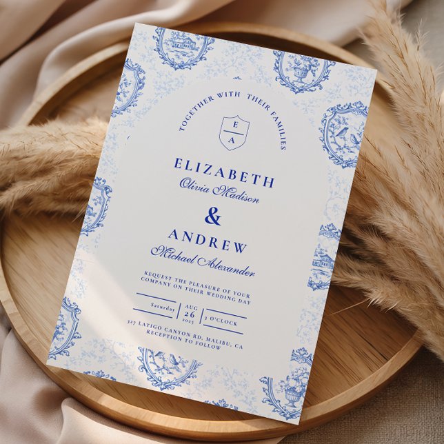 Invitation Traditional Blue White Delft Wedding (Créateur téléchargé)