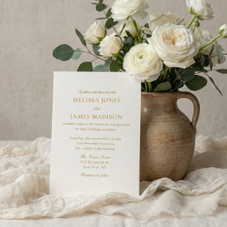 Invitation Traditional Classic Script 4 Photo QR Code Wedding