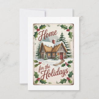 Invitation Traditional Holly Wreath Housewarming Gift