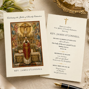 Invitation Traditionnel Prêtre Catholique Jubilé Ordinations