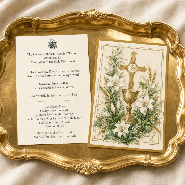 Invitation traditionnelle à l'ordination d'un prêt (Créateur téléchargé)